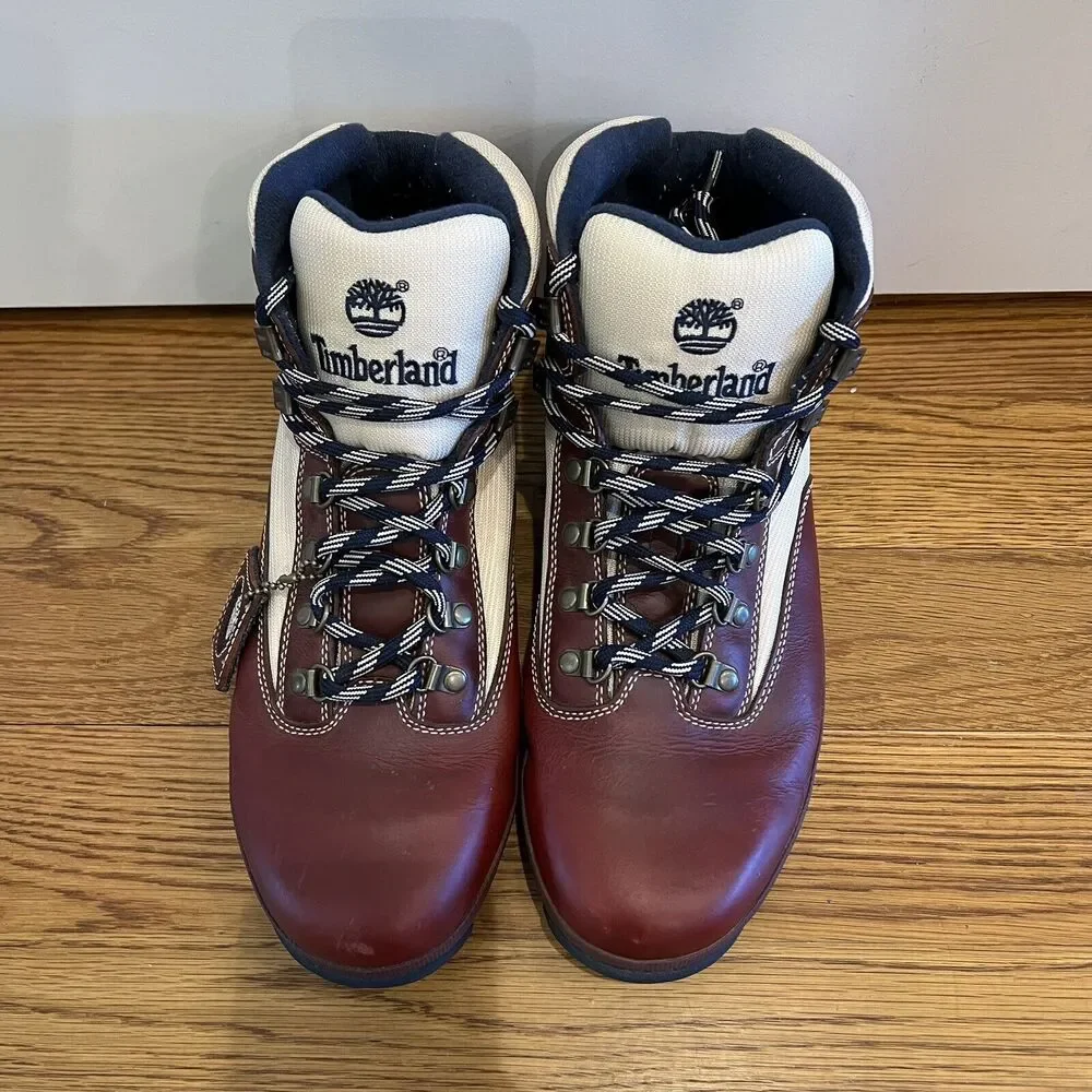 Timberland Hiker Leather and Off White Boots Size‎ 12M *barely worn*